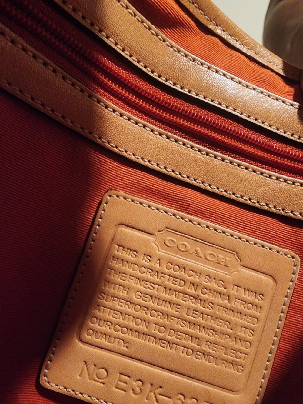 Coach Messenger Bag – Tan Leather Trim - Picture 13 of 16